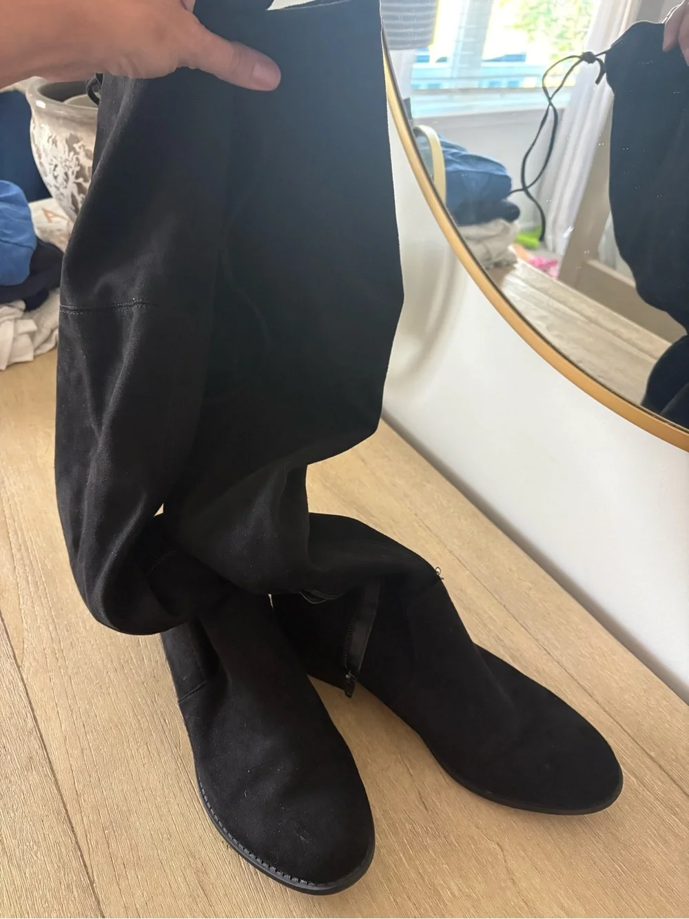 Merona Black Over-the-Knee Suede Boots 8 Like New